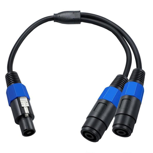 JUNSUNMAY Speakon Male to Dual Speakon Female Speaker Adapter Cable with Snap Lock, Length: 50cm