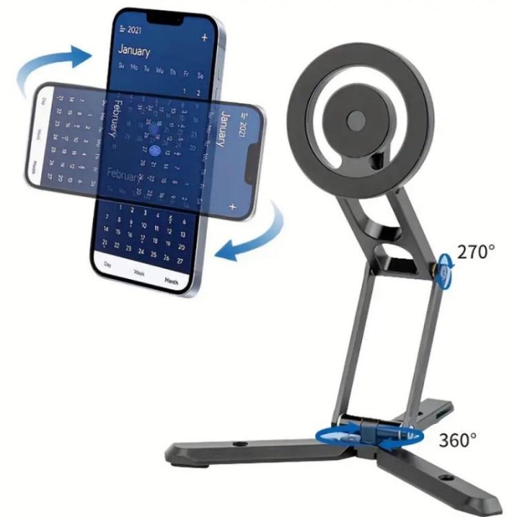CX-01 Folding Adjustable Aluminum Alloy Magnetic Phone Holder Tripod