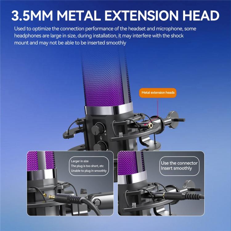 YANMAI X3R For Live Streaming / Recording RGB Lighting Desktop Noise Reduction Capacitor Microphone