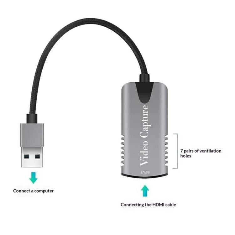HU-04 USB 2.0 Video Capture Card 4K Input 1080P Output Converter, HU-04