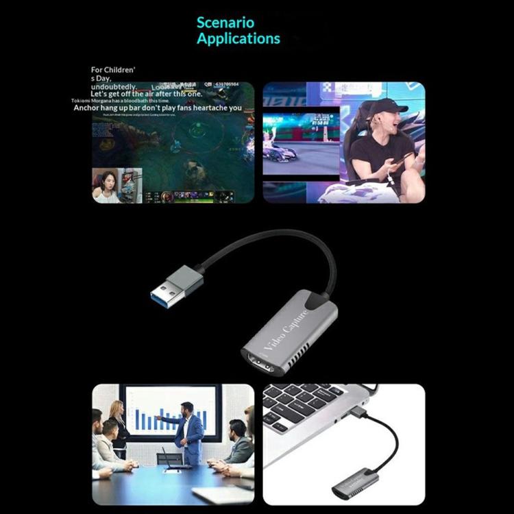 HU-04 USB 2.0 Video Capture Card 4K Input 1080P Output Converter, HU-04