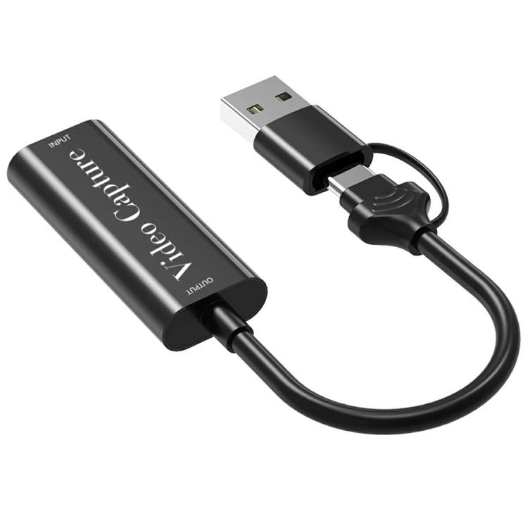HU-02A Live Streaming Adapter Cable HDMI to USB / Type-C 2 in 1 Video Capture Card, HU-02A