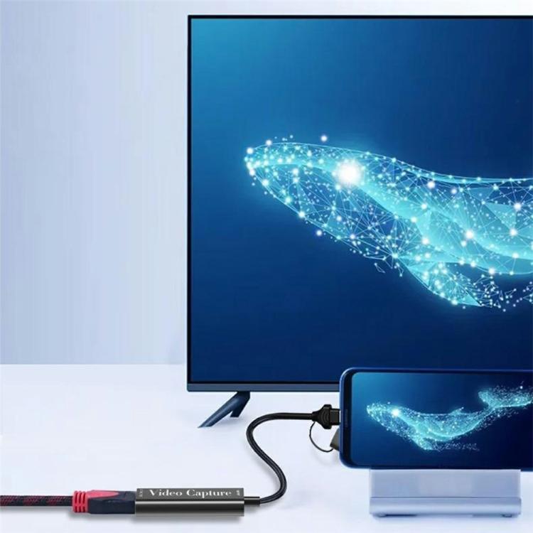 HU-02A Live Streaming Adapter Cable HDMI to USB / Type-C 2 in 1 Video Capture Card, HU-02A