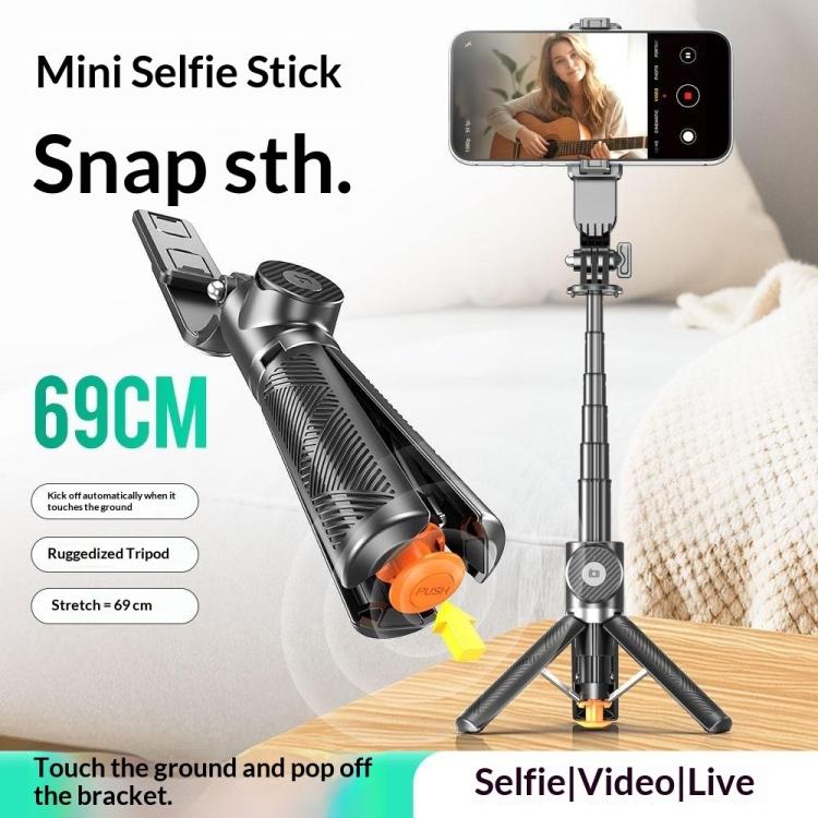 T01 Photography Mini Selfie Stick 69cm Extendable Tripod Bluetooth Remote Phone Holder Stand