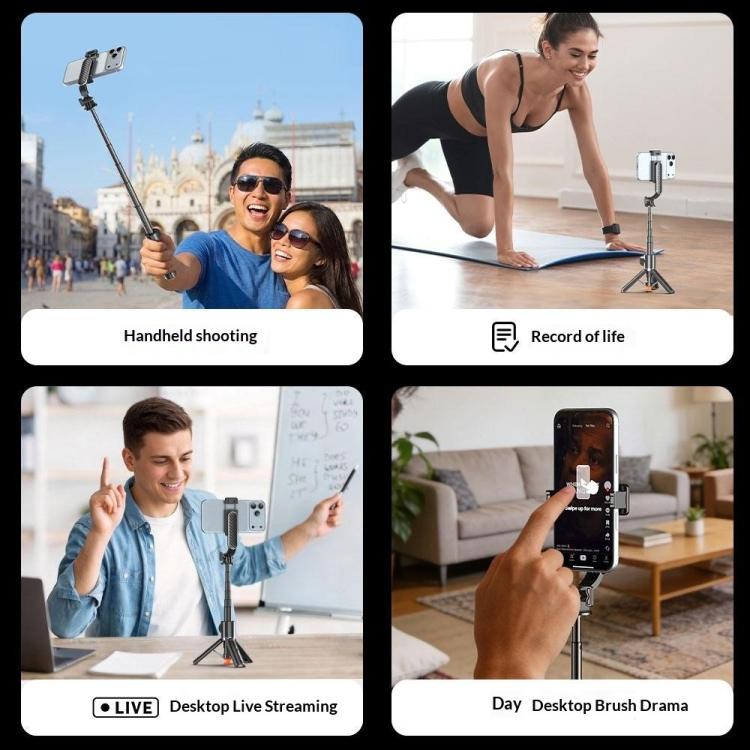 T01 Photography Mini Selfie Stick 69cm Extendable Tripod Bluetooth Remote Phone Holder Stand