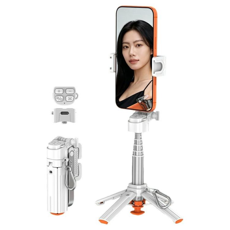 T13Y Auto Open Zinc Alloy Phone Handle Holder Bluetooth Selfie Stick Extendable Tripod
