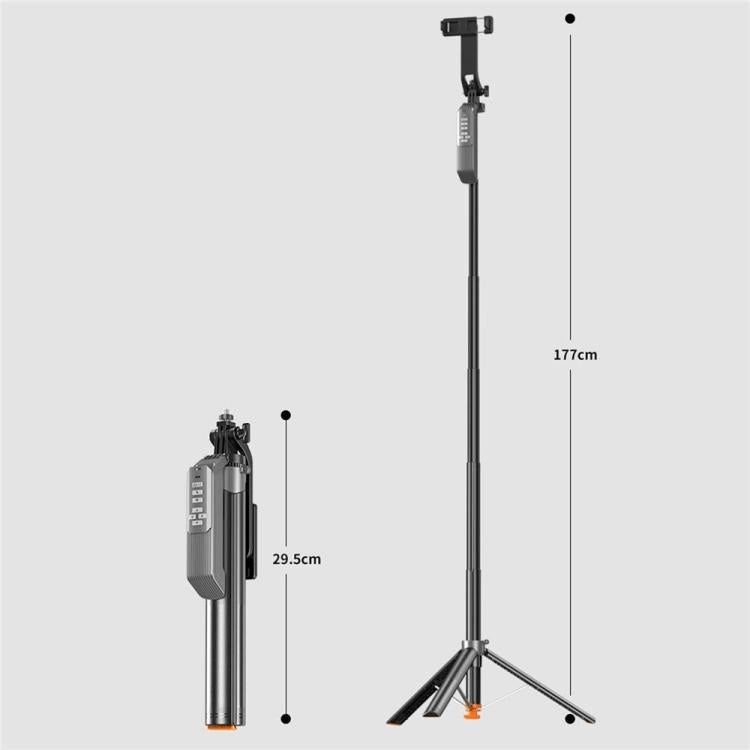 T02TK Bluetooth Remote Control Phone Tripod Stand 360 Degrees Rotation Selfie Stick Tripod, T02TK