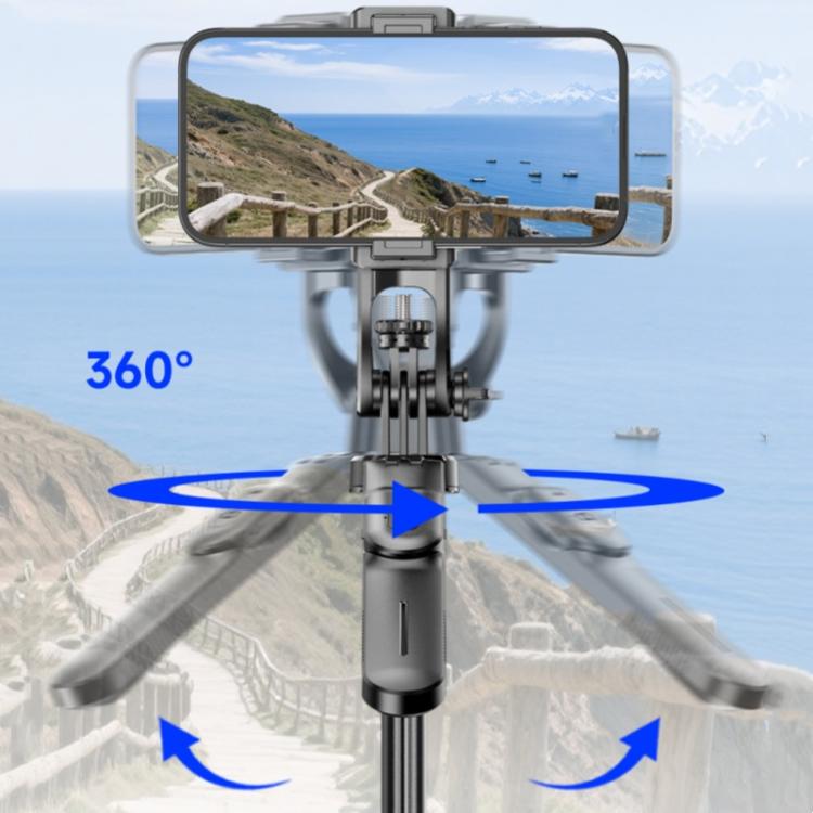 F06 Travel 1300mm Extendable Automatic Tripod One-Touch Deploy Selfie Stick Holder, F06