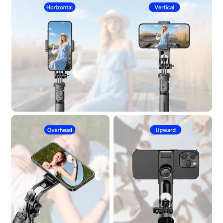 F06 Travel 1300mm Extendable Automatic Tripod One-Touch Deploy Selfie Stick Holder, F06