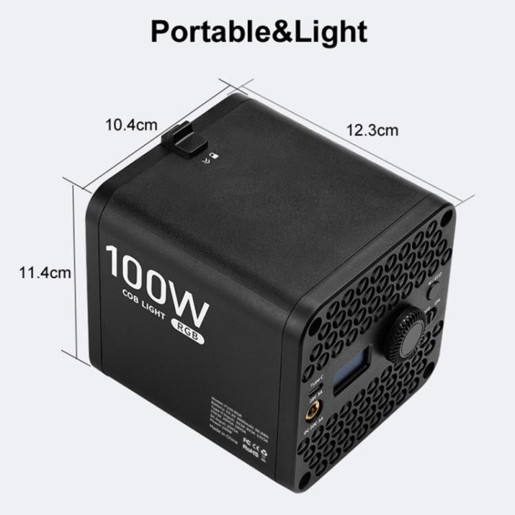 VLOGLITE P100RGB 2700K-6500K Rechargeable Studio Lighting Wireless Photography 100W COB Lamp, P100RGB