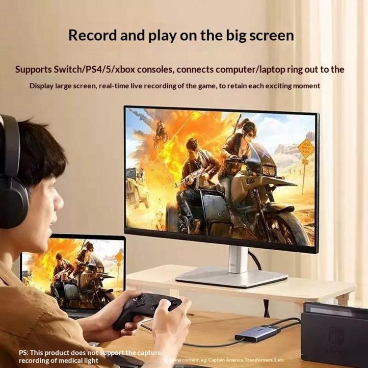 UGREEN CM726-25773 With 4K HD Loop Out USB A / USB C 2 in 1 2K / 30Hz Video Capture Card