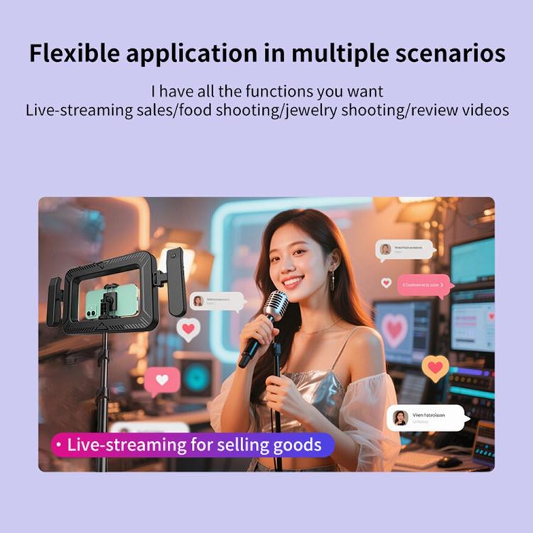 K03 Bluetooth Phone Remote Control Holder Handheld Ring Light 3 Color Temperature LED Fill Light