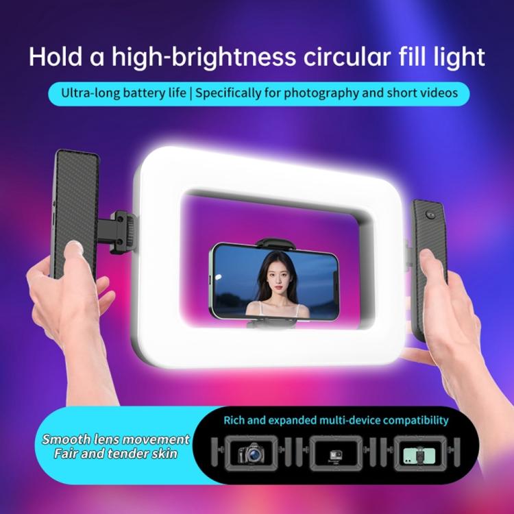 K03 Bluetooth Phone Remote Control Holder Handheld Ring Light 3 Color Temperature LED Fill Light