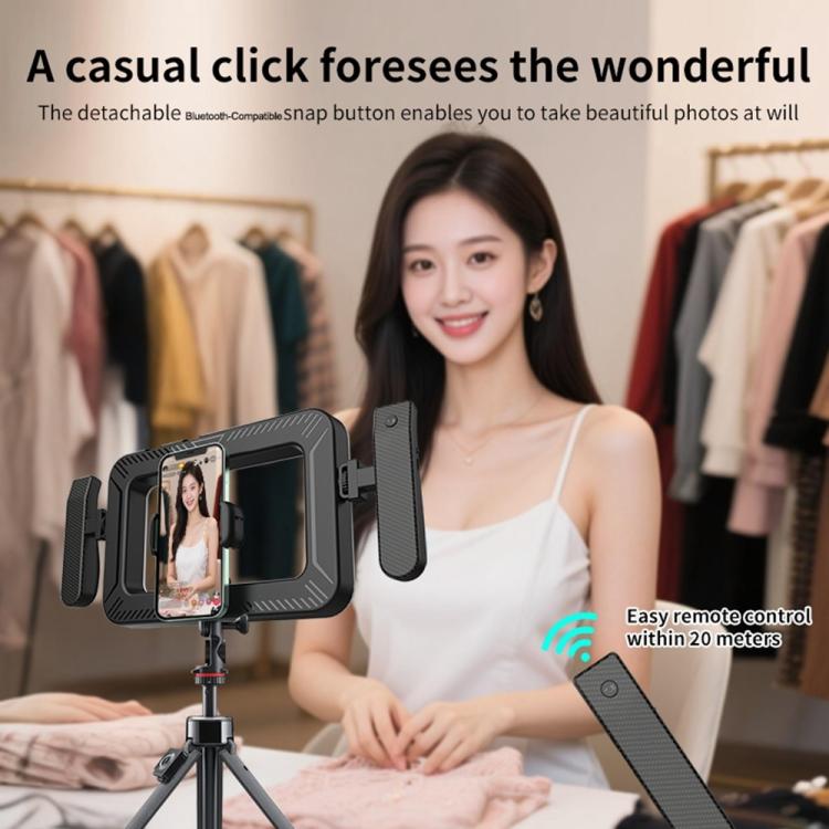 K03 Bluetooth Phone Remote Control Holder Handheld Ring Light 3 Color Temperature LED Fill Light