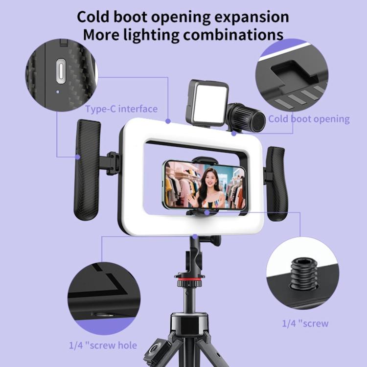 K03 Bluetooth Phone Remote Control Holder Handheld Ring Light 3 Color Temperature LED Fill Light