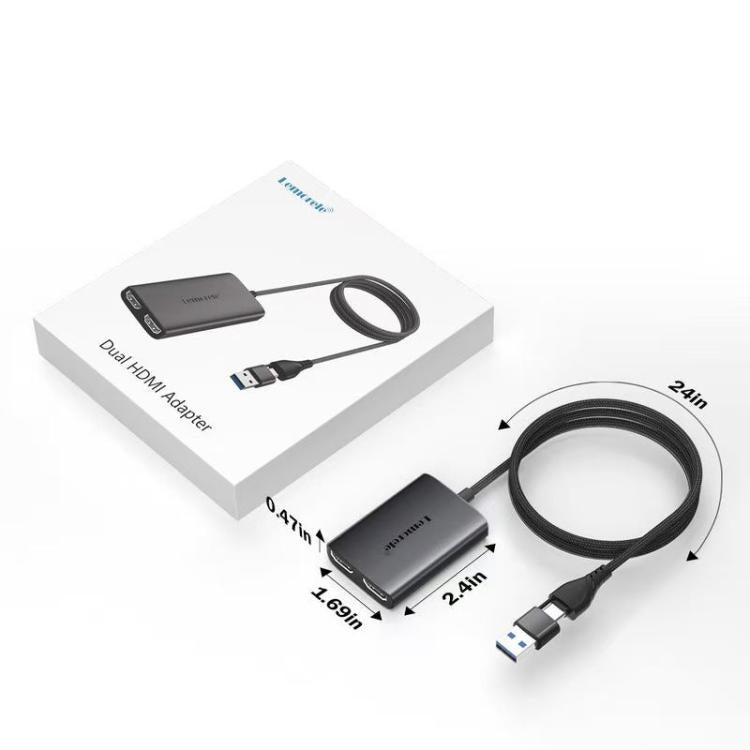 Lemorele HD10 USB / Type-C to HDMI-compatible Computer Phone HD Screen Adapter, HD10