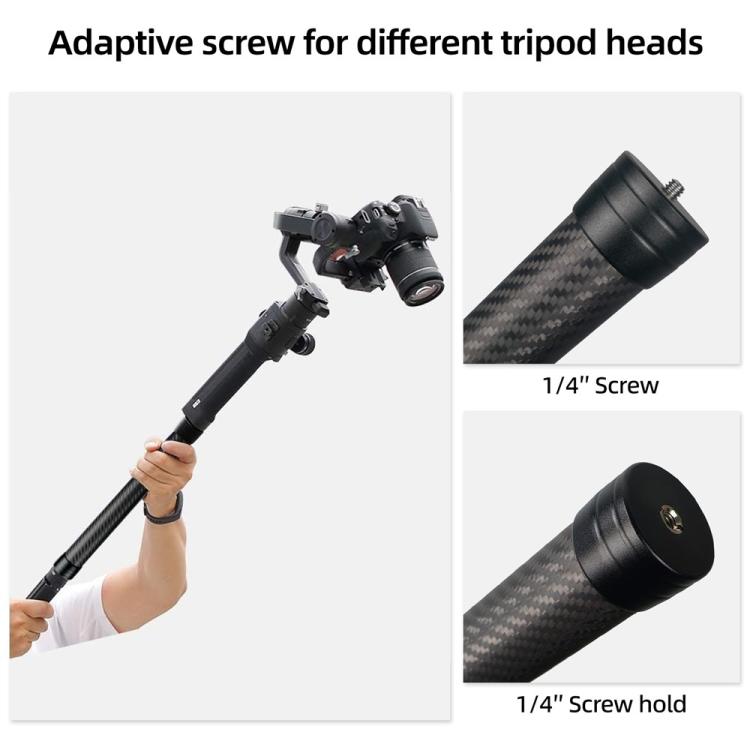 KE-36 For DJI RS3 / RS4 Gimbal Stabilizer 1 / 4 inch Screw Mount 35cm Carbon Fiber Extension Rod