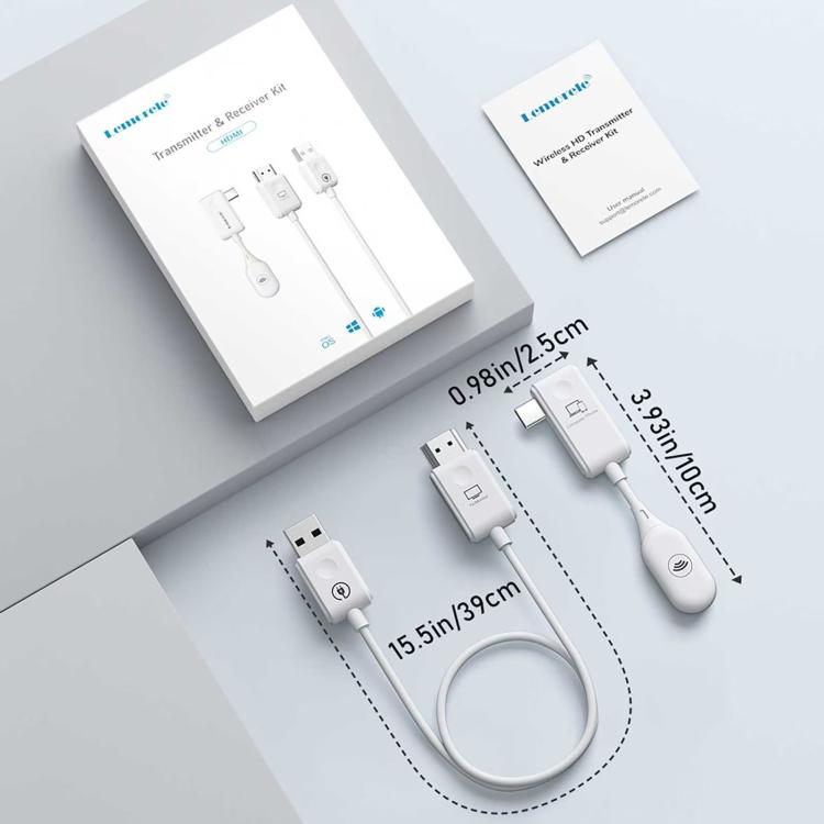 Lemorele P10 USB-C Wireless Transmitter Set 1080P 5GHz WiFi 50M Long Range Adapter