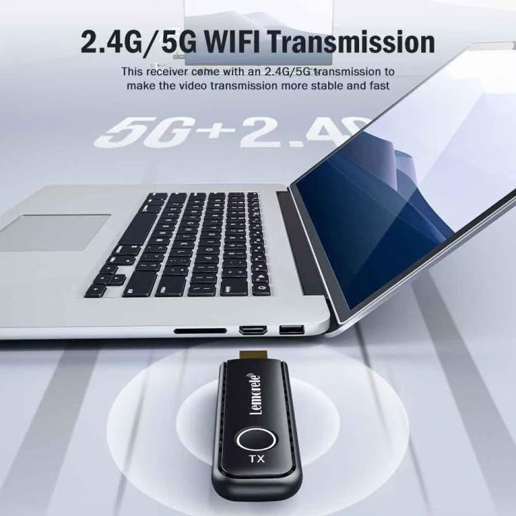 Lemorele G57 1 Receiver 8 Transmitters HDMI-compatible Wireless Set 1080P 50M WiFi Presentation Adapter
