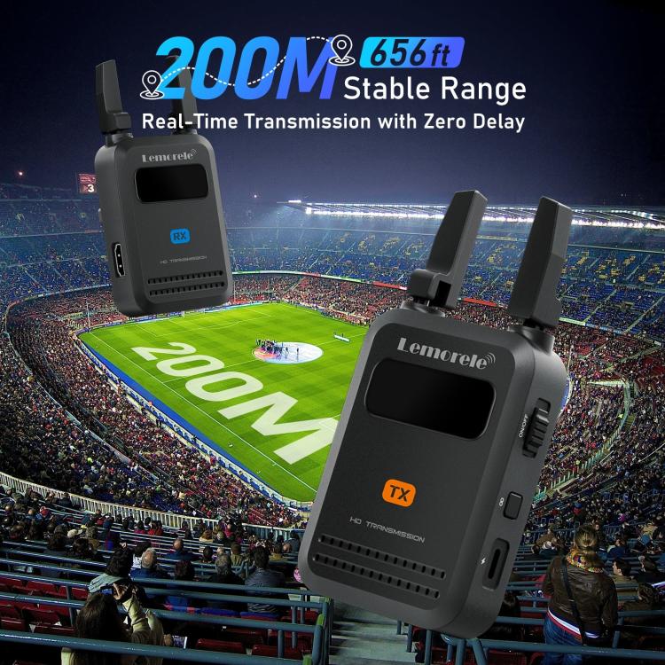 Lemorele R5000 Wireless Video Transmitter 1 In 1 Loop Out 1TX To 4RX 1080P 200M HDMI-compatible Extender, R5000
