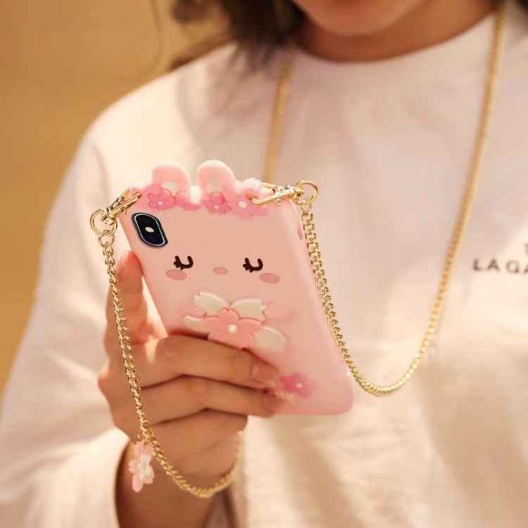 Cherry Blossoms Style Full Package Anti Falling Silicone Sleeve for iPhone X / XS