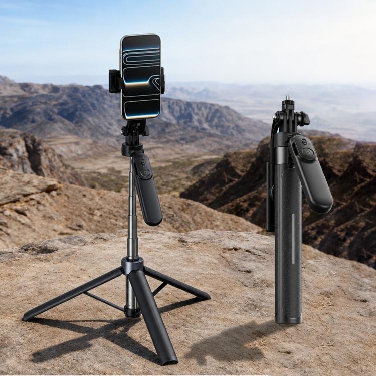 X2 1.3m Extendable 4-Axis Stabilization Phone Holder Bluetooth Remote Control Selfie Stick Tripod, X2