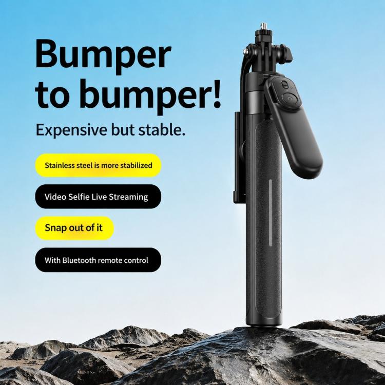 X2 1.3m Extendable 4-Axis Stabilization Phone Holder Bluetooth Remote Control Selfie Stick Tripod, X2