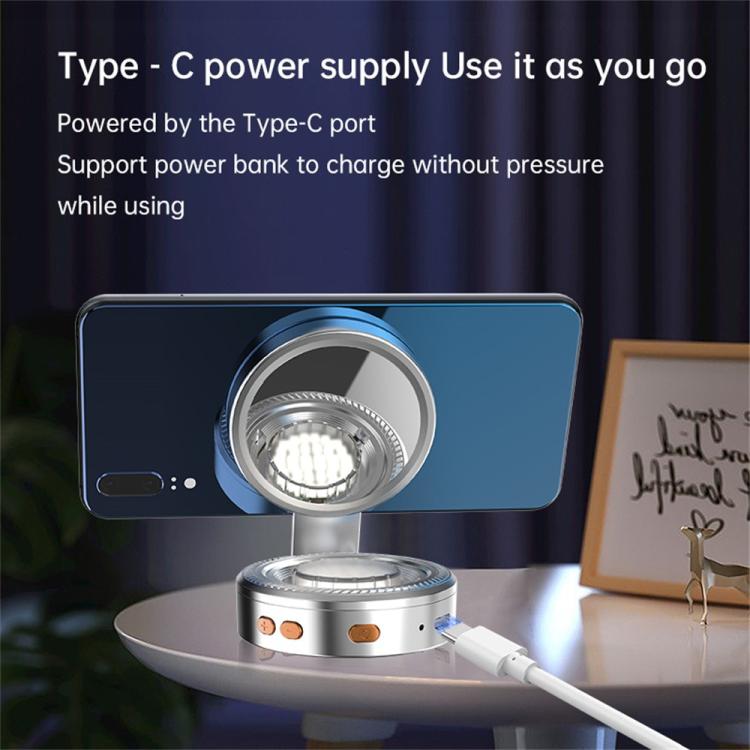 K08 3-Color Temperature Phone Photography Light 360 Degree Foldable Selfie Magnetic LED Ring Light