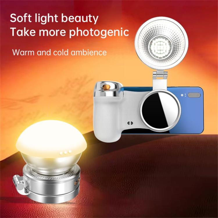 K08 3-Color Temperature Phone Photography Light 360 Degree Foldable Selfie Magnetic LED Ring Light
