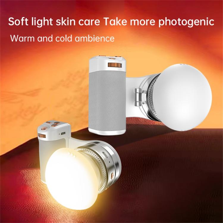 K08 3-Color Temperature Phone Photography Light 360 Degree Foldable Selfie Magnetic LED Ring Light