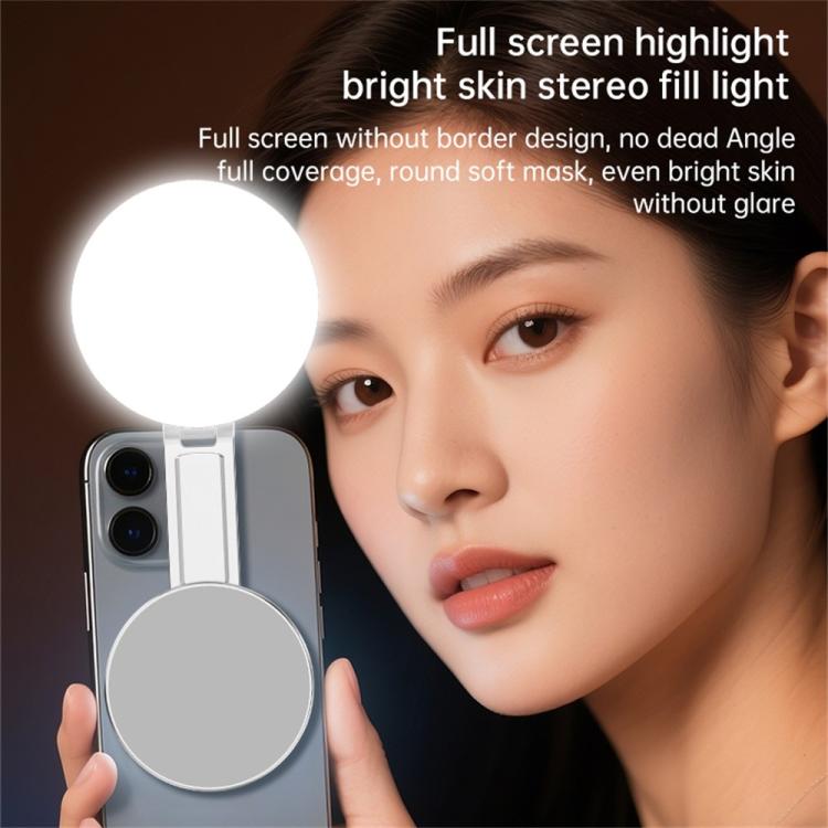 K08 3-Color Temperature Phone Photography Light 360 Degree Foldable Selfie Magnetic LED Ring Light