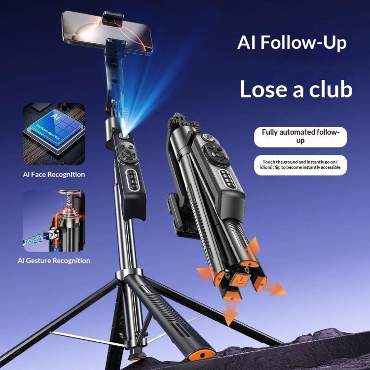 Q575TK Auto Pop-up Face Tracking Gesture Control Smart Gimbal Tripod AI Selfie Stick, Q575TK
