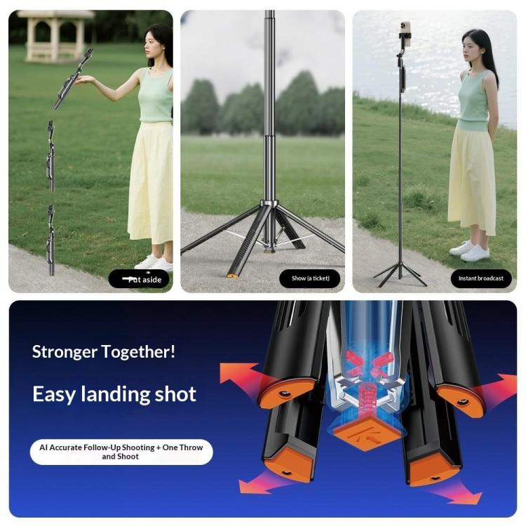 Q575TK Auto Pop-up Face Tracking Gesture Control Smart Gimbal Tripod AI Selfie Stick, Q575TK