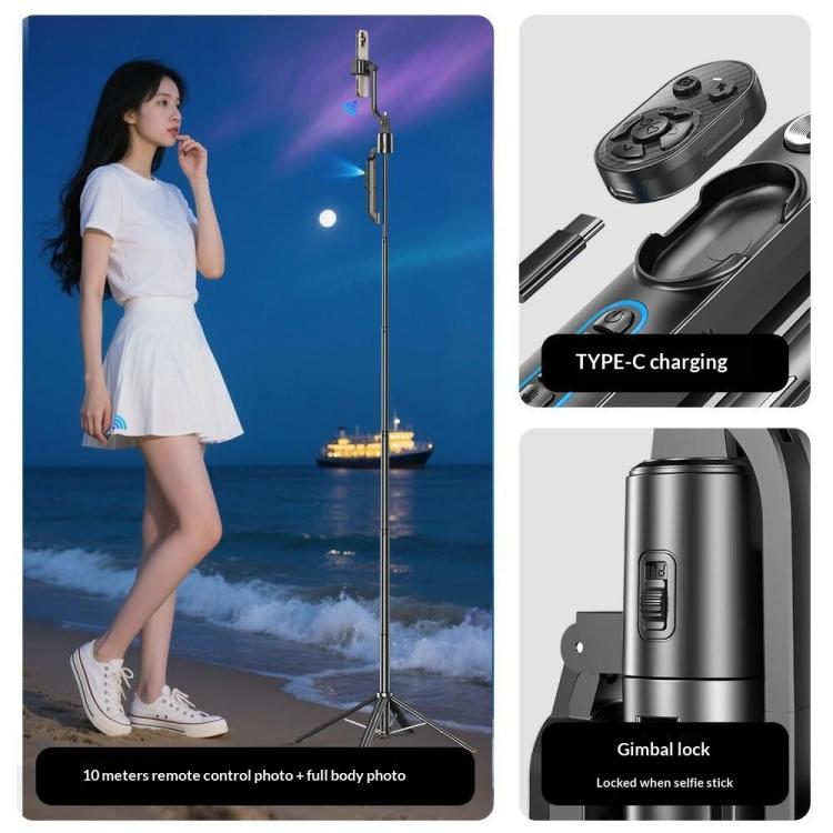 Q575TK Auto Pop-up Face Tracking Gesture Control Smart Gimbal Tripod AI Selfie Stick, Q575TK