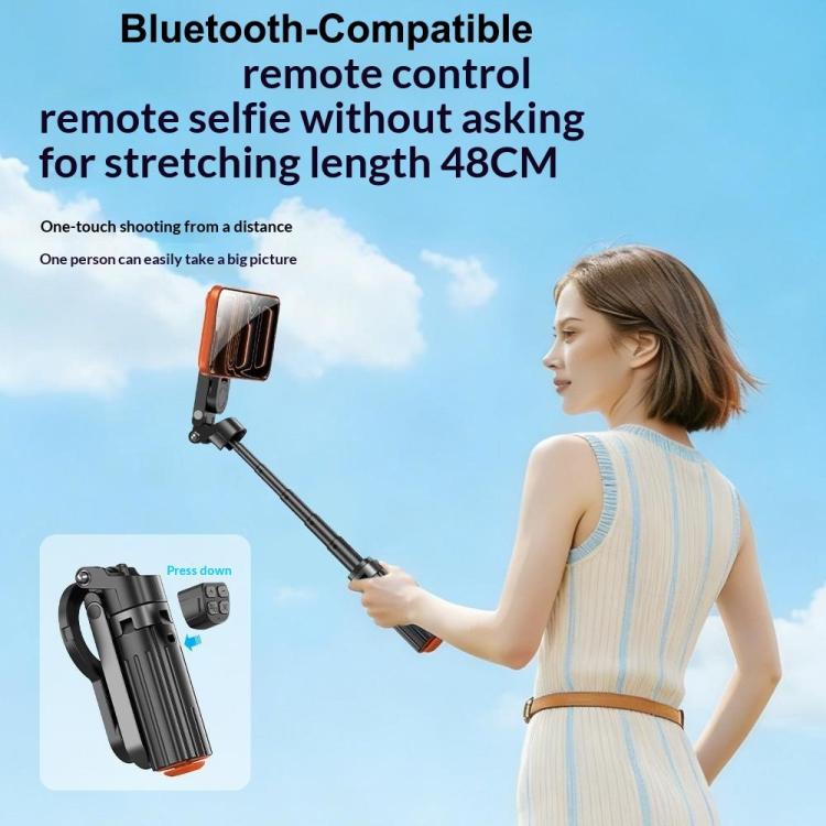 T13Y-C Bluetooth Remote Magnetic Phone Holder Auto Pop-Up Tripod Extendable Selfie Stick, T13Y-C