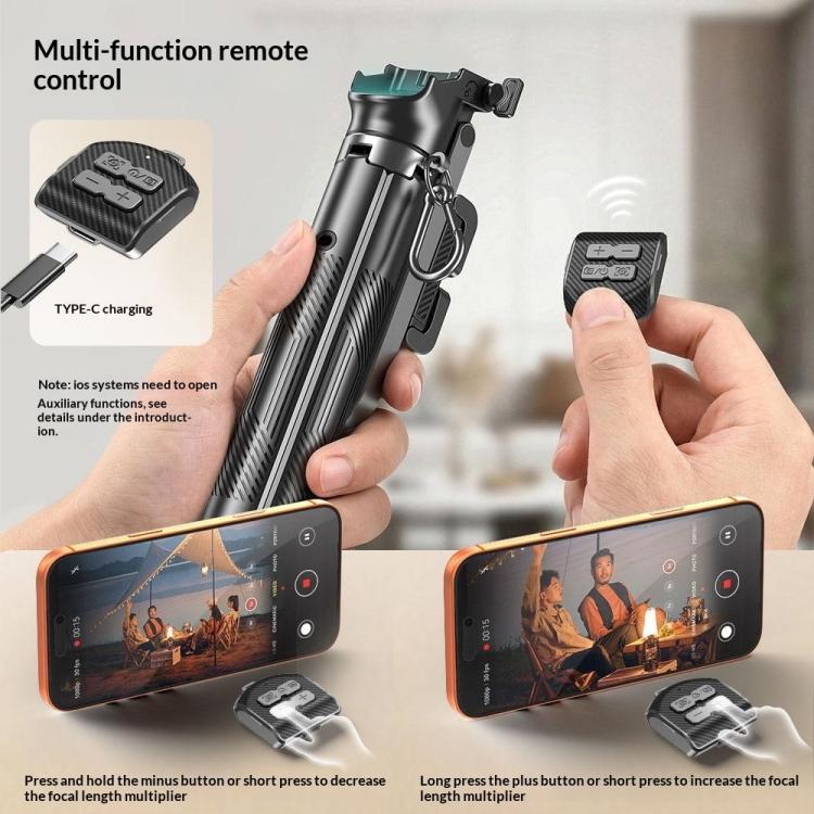 T35 Photography Auto Pop-Up Extendable Tripod Bluetooth Selfie Stick with Remote Control, T35