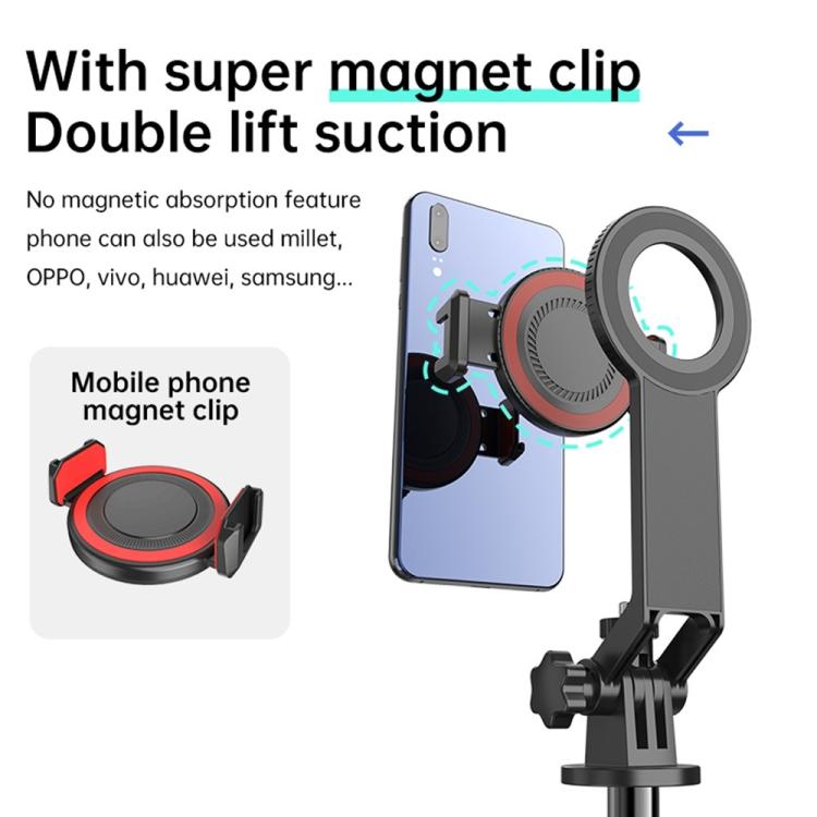 K14 1.7m Extendable Remote Control Magnetic Phone Stand Selfie Stick Tripod, K14