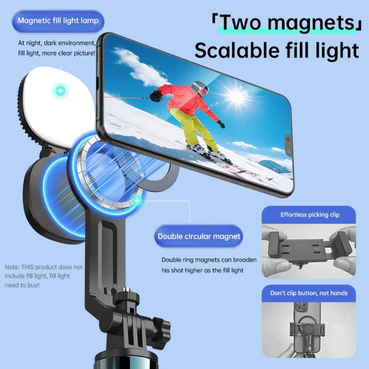 K14 1.7m Extendable Remote Control Magnetic Phone Stand Selfie Stick Tripod, K14