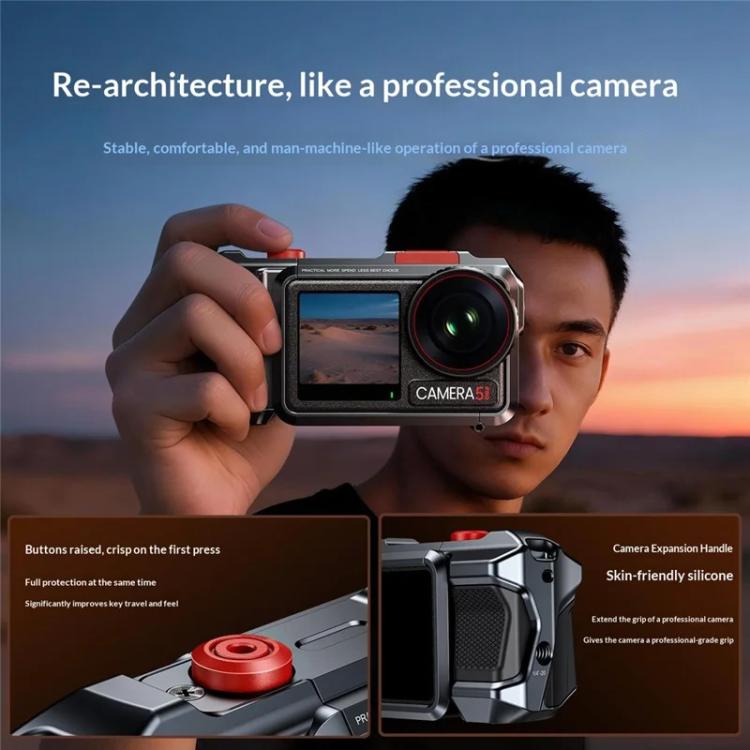 For DJI Osmo Action 3 / 4 / 5 Pro Cage Frame Action Camera Aluminum Alloy Protective Case