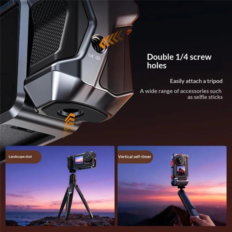 For DJI Osmo Action 3 / 4 / 5 Pro Cage Frame Action Camera Aluminum Alloy Protective Case