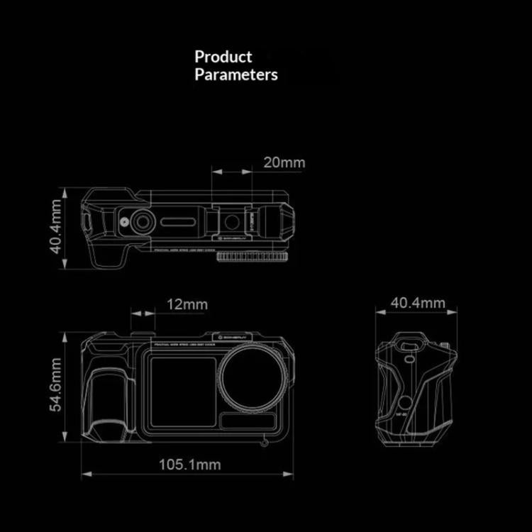 For DJI Osmo Action 3 / 4 / 5 Pro Cage Frame Action Camera Aluminum Alloy Protective Case