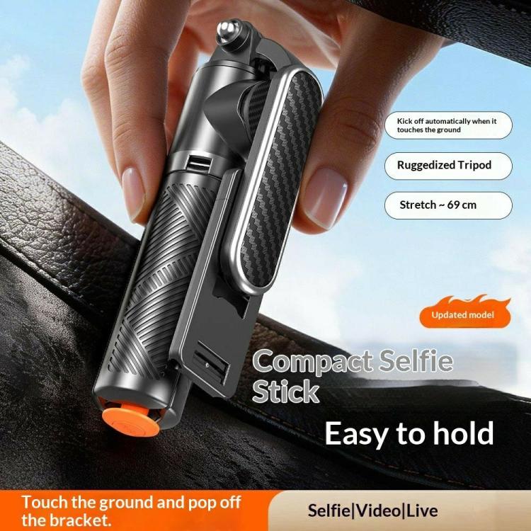 T01S For Live Streaming 3-in-1 Extendable Bluetooth Remote Phone Holder Stand Selfie Stick Tripod, T01S