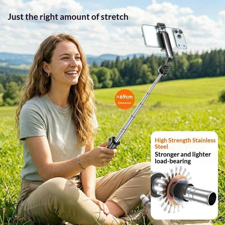 T01S For Live Streaming 3-in-1 Extendable Bluetooth Remote Phone Holder Stand Selfie Stick Tripod, T01S