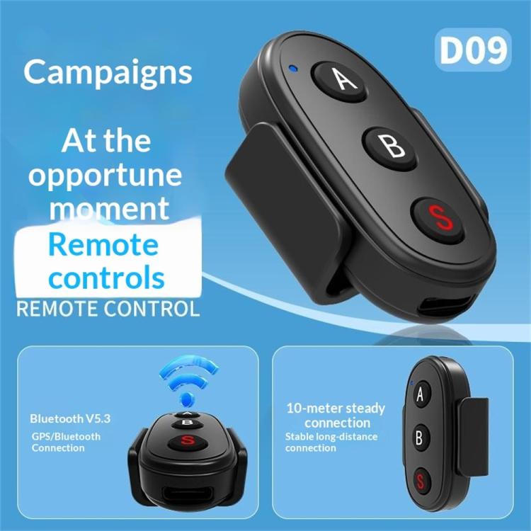 D09 3-Button BT Remote Control For DJI, Insta360, GoPro And Other Action Cameras, Smartphones