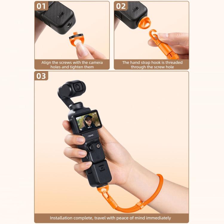 Anti-Loss Self-Locking Adjustable Camera Wrist Lanyard, For DJI Osmo Pocket 4 / 3