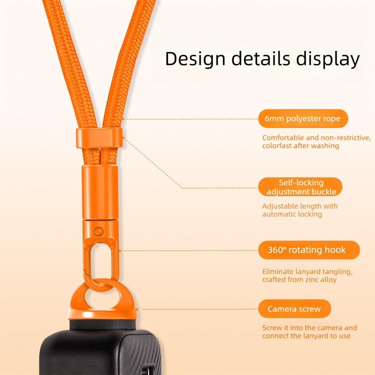 Anti-Loss Self-Locking Adjustable Camera Wrist Lanyard, For Insta360 Luna Ultra
