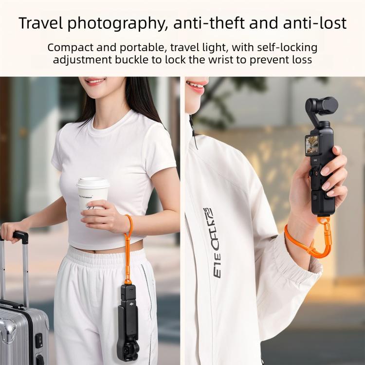 Anti-Loss Self-Locking Adjustable Camera Wrist Lanyard, For Insta360 Luna Ultra