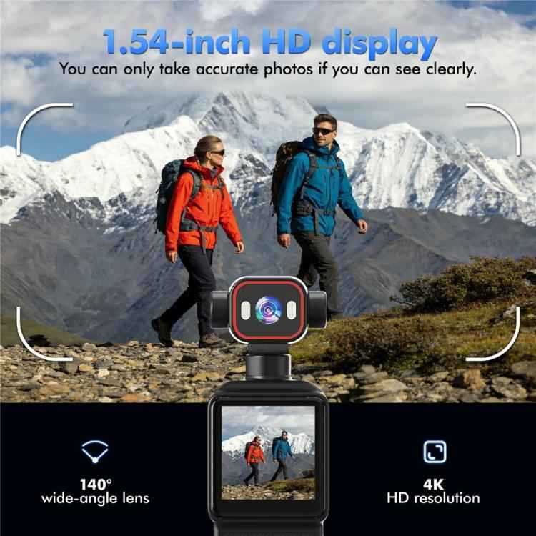 D2 4K Action Camera 270 Degree Rotation Lens 1.54 inch HD Screen WiFi Sports Camera with LED Light, D2