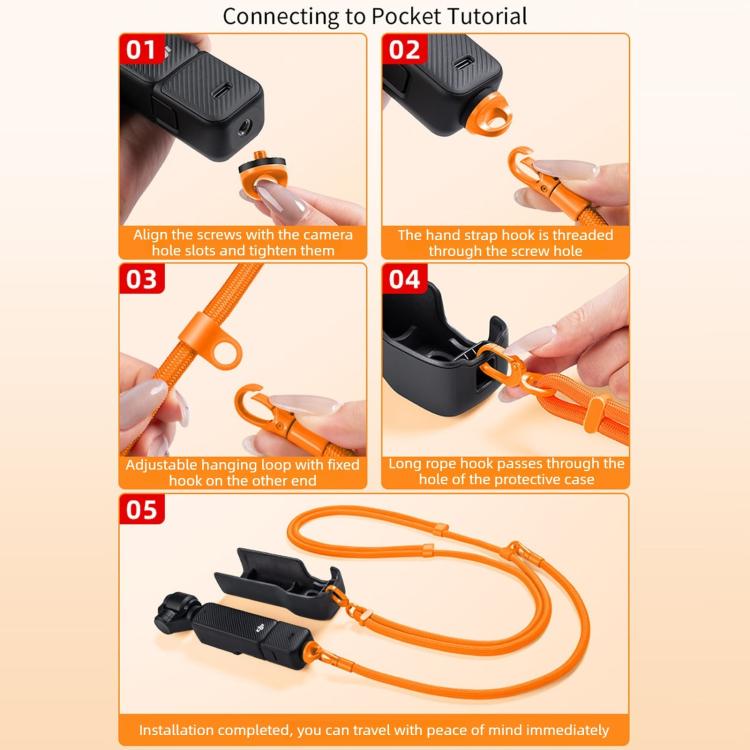 Adjustable Long And Short Anti-Loss 3-in-1 Crossbody Camera Strap, For DJI Osmo Pocket 4 / 3
