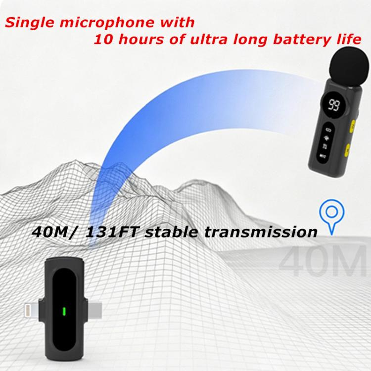 J88 Wireless Lavalier Intelligent AI Noise Reduction Digital Display Microphone for iPhone / Android, J88